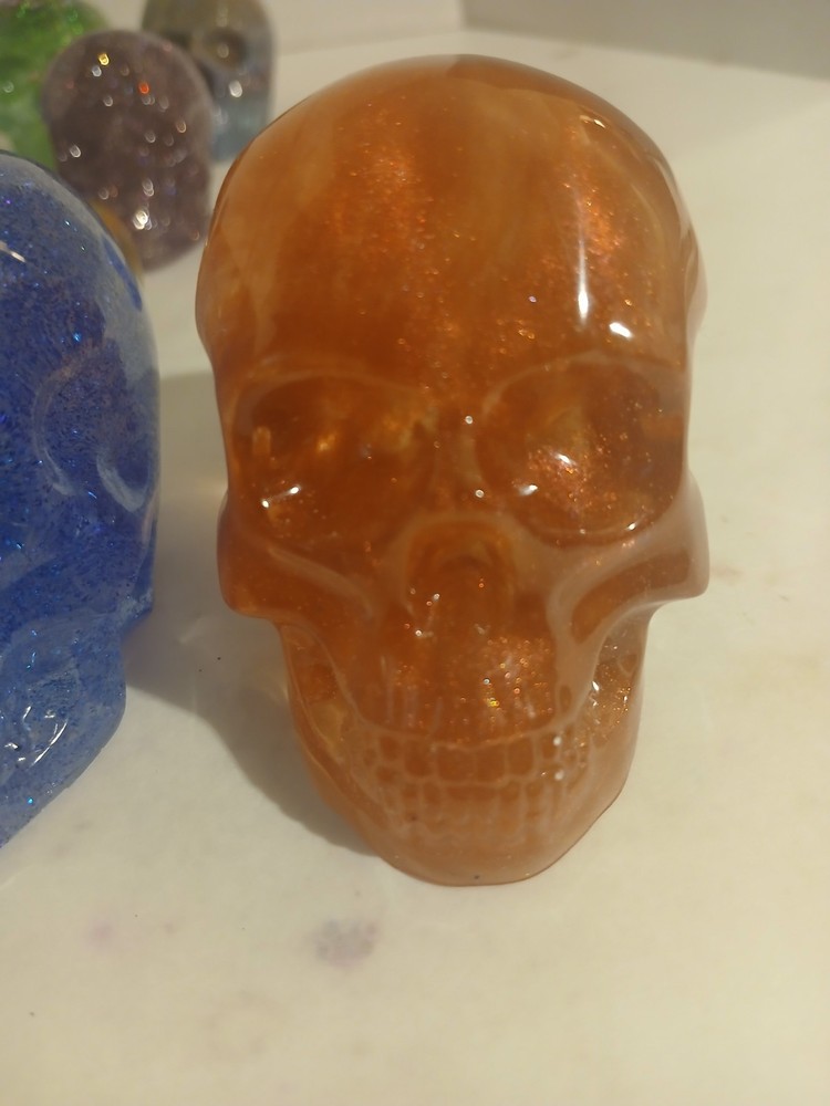 Handmade Large Epoxy Resin Multicolor Skulls