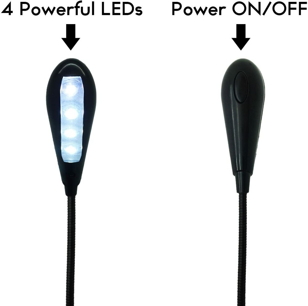 LED Reading Book Light With Flexible Clip USB Rechargeable Lamps For Reader US