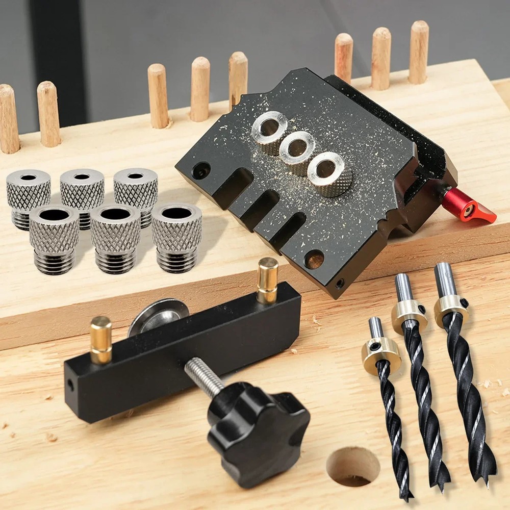 Doweling Jig Self Centering 6-12mm Drill Guide Biscuit Joiner Woodworking Tool