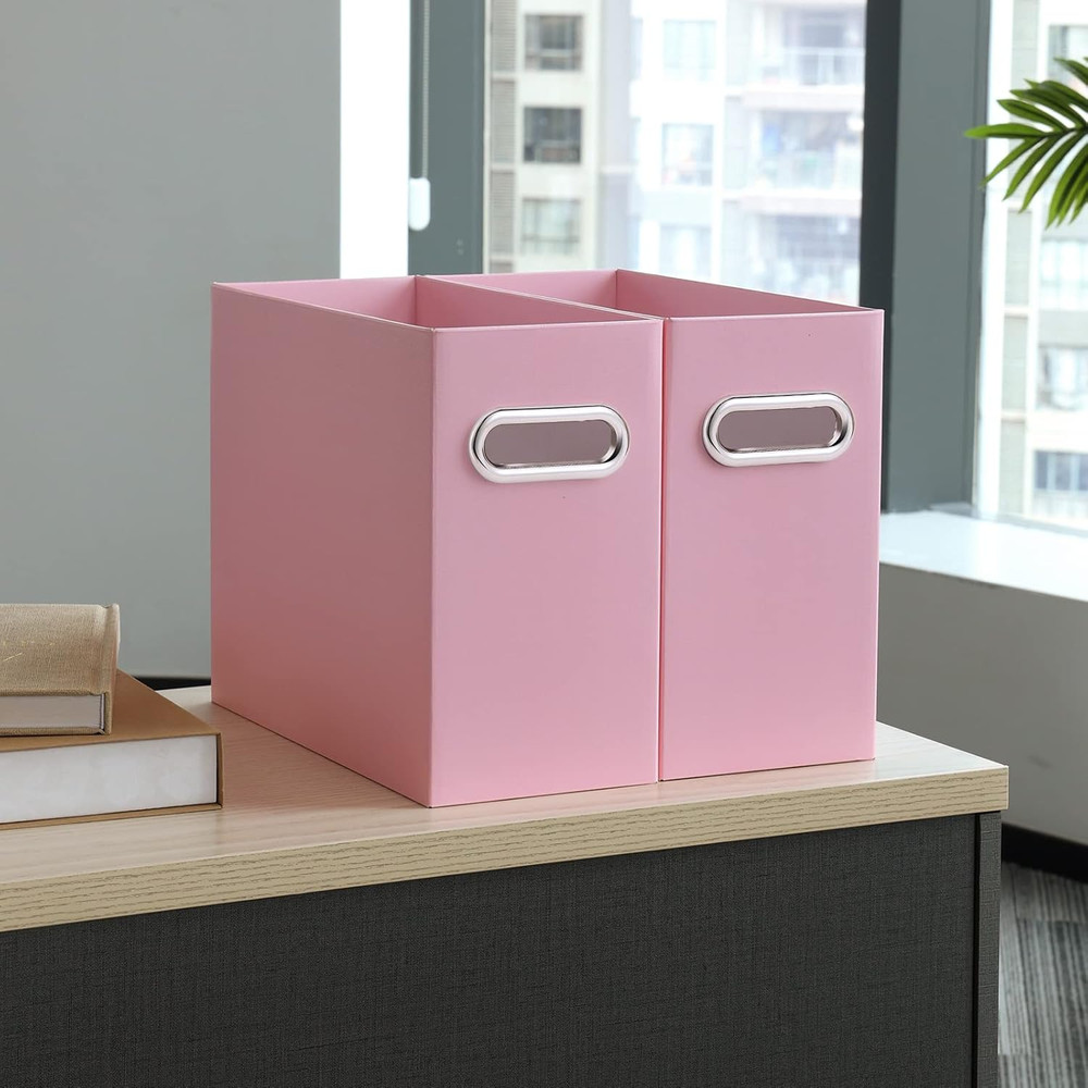 File Organizer, 2 Packs Small Storage Box, Cardboard File Folder Organizer, Coll