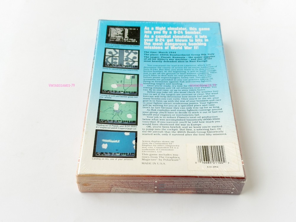 B-24 Combat Simulator - SSI - 1987 / Apple II - Sealed