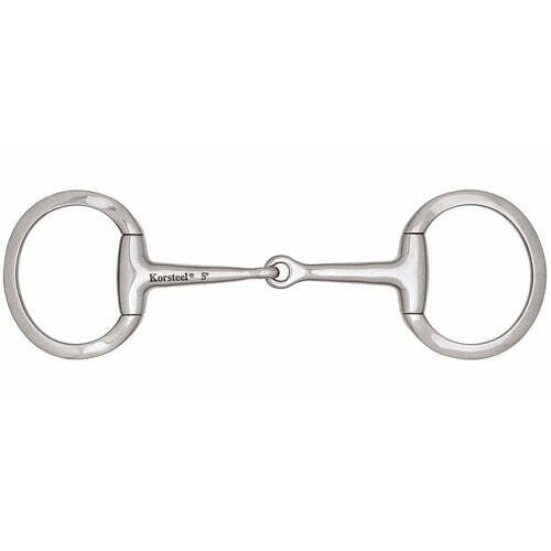 Korsteel Medium Weight Solid Mouth Eggbutt Snaffle Bit