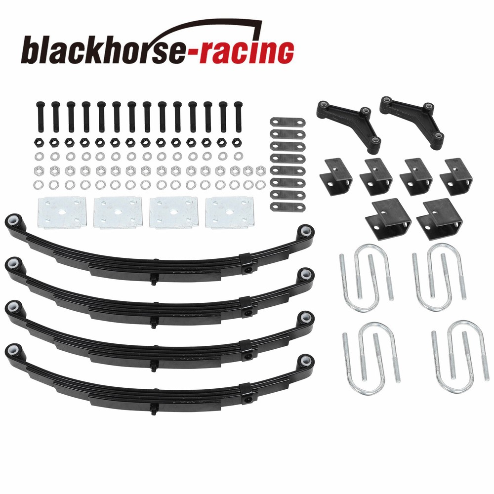 Tandem Trailer Axle Suspension Kit 3500lb 4 Leaf Springs U-bolt & Hanger Kit