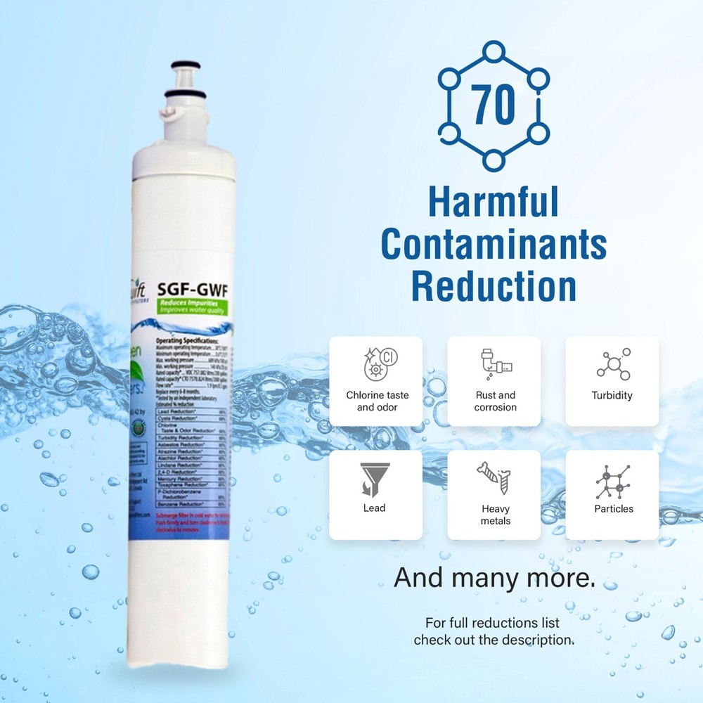 Compatible With SGF-GWF GE GWF, RPWF, WSG-4 ,PFE29P Water Filter For (3 Pack)