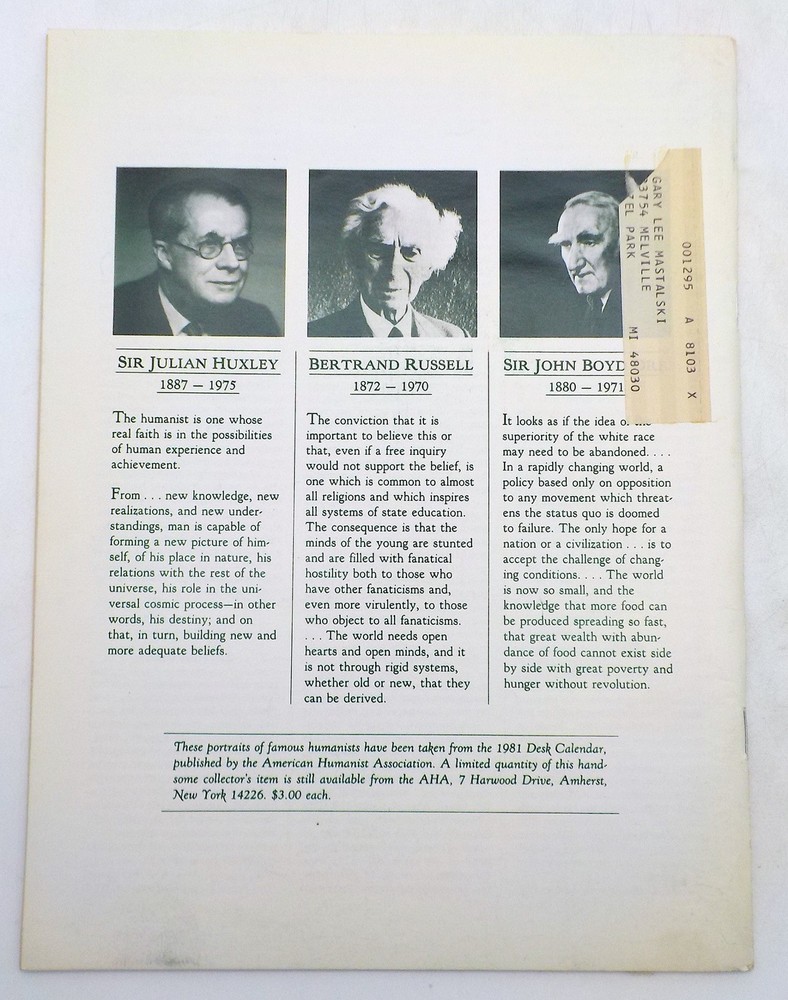 THE HUMANIST Magazine May/June 1981