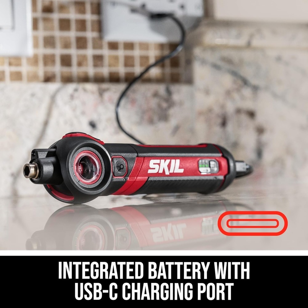 Ergonomic 4V Cordless Screwdriver with Torque Settings & USB-C Charging