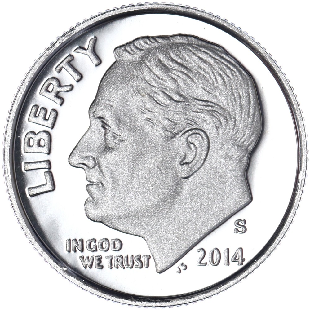 2014 S Roosevelt Dime Gem DCam Proof CN-Clad