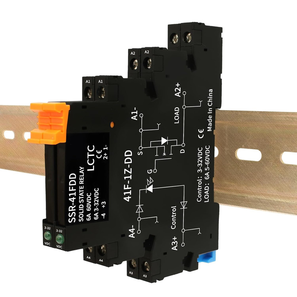 2Pcs Solid State Relay 5V 12V 24V 1.5A DC to DC Input 3-32VDC Output 5-60VDC