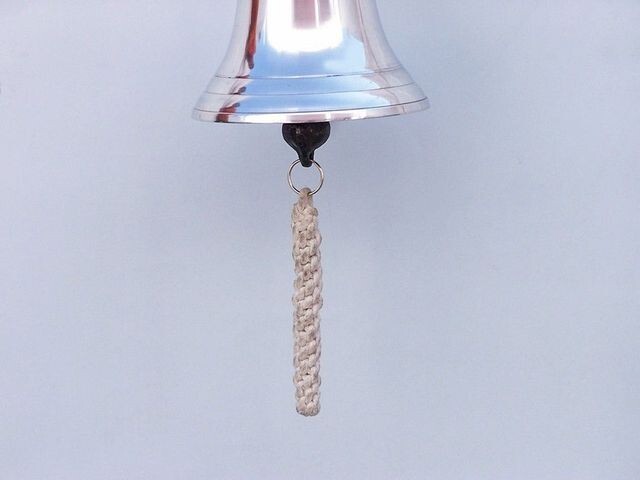 Chrome Hanging Anchor Bell 12"
