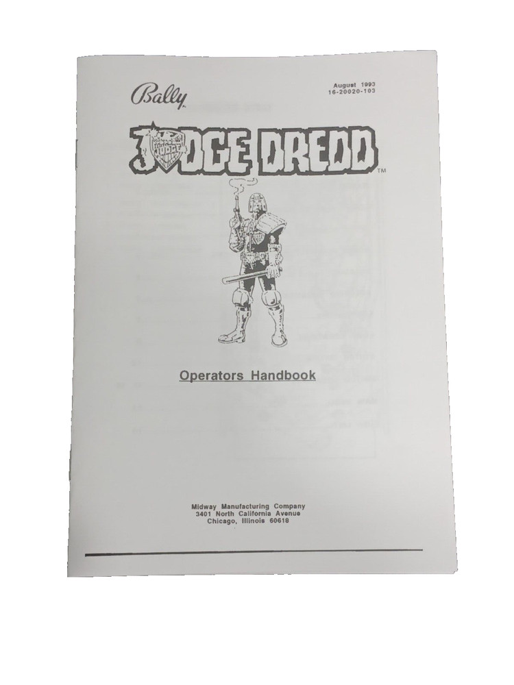 Bally Judge Dred Operators Handbook
