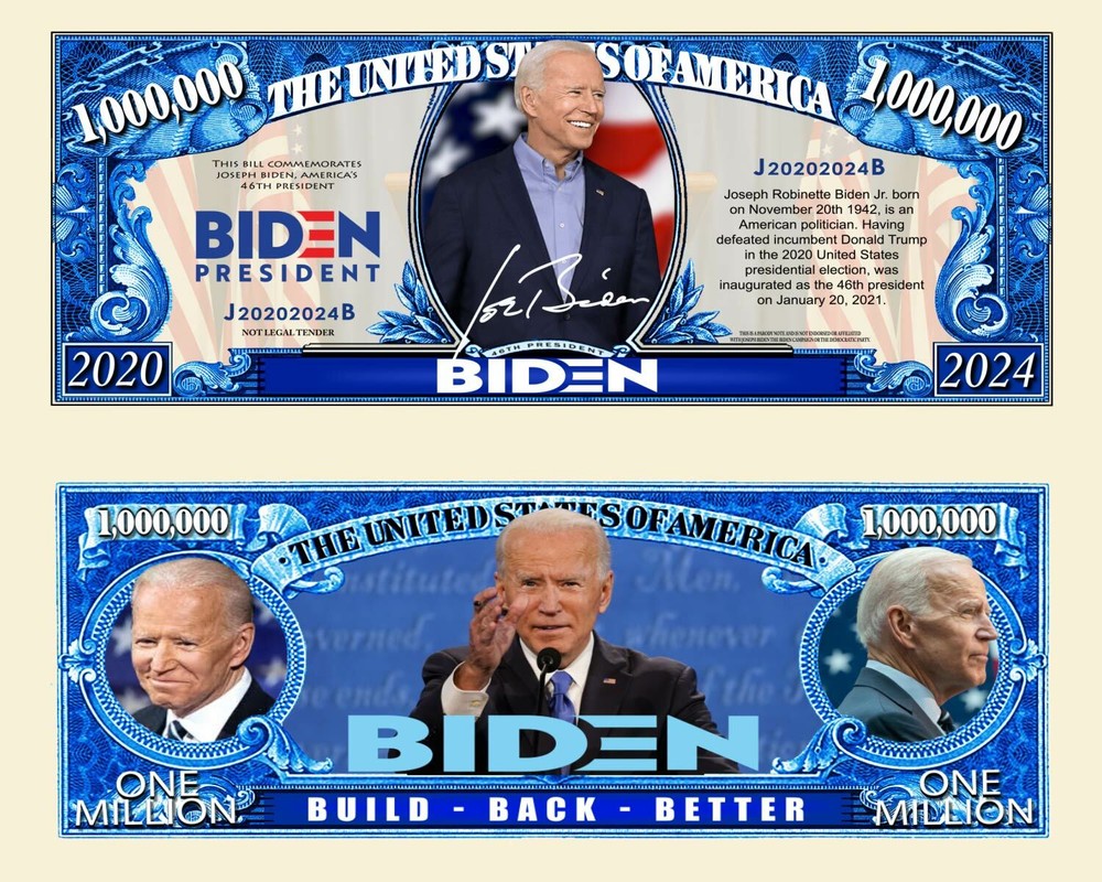 PRESIDENT BIDEN 2020 - 2024 NOVELTY NOTE (WITH PROTECTIVE SLEEVE)