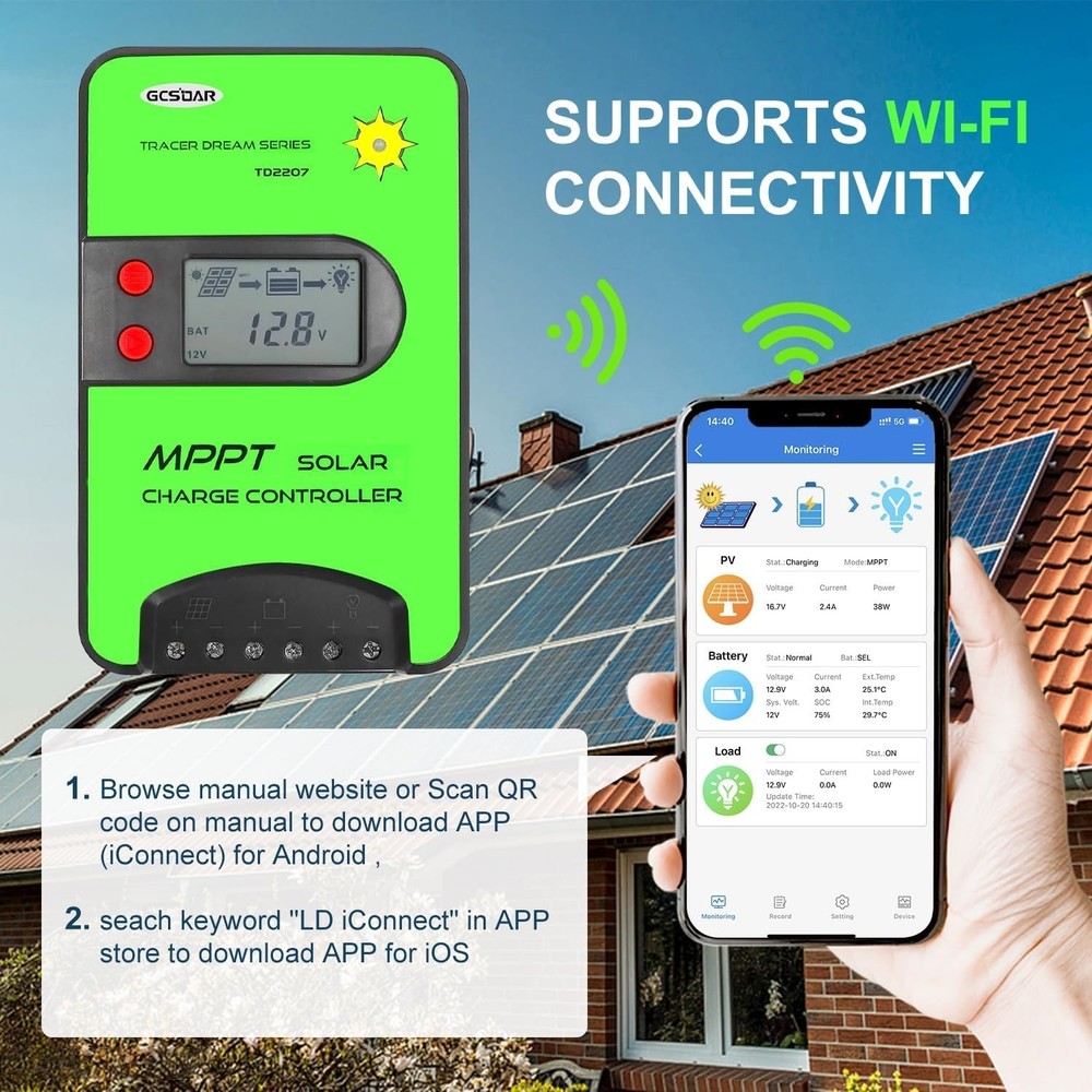 MPPT 20A Solar Charge Controller TD2207-BT