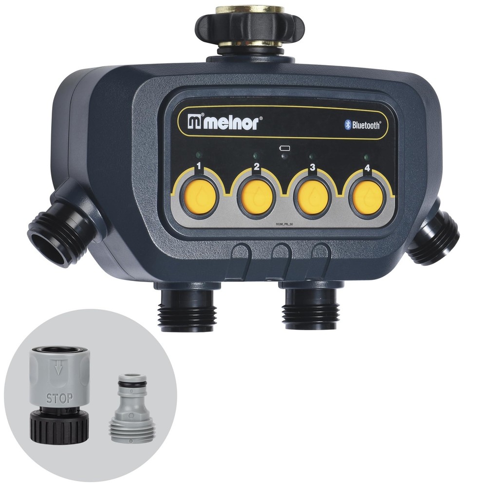 65184AMZ Bluetooth Water Timer with 4-Zone Control, 12 Programmable Start Tim...