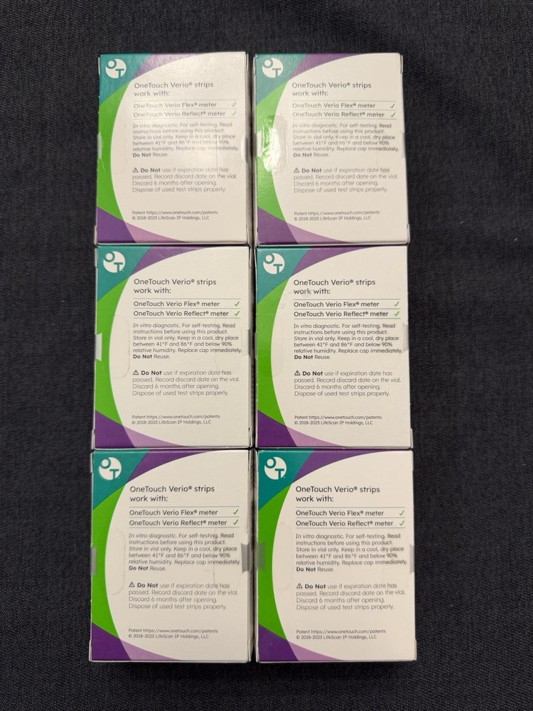 OneTouch Verio Test Strips 600 Count (6x 100ct Boxes)