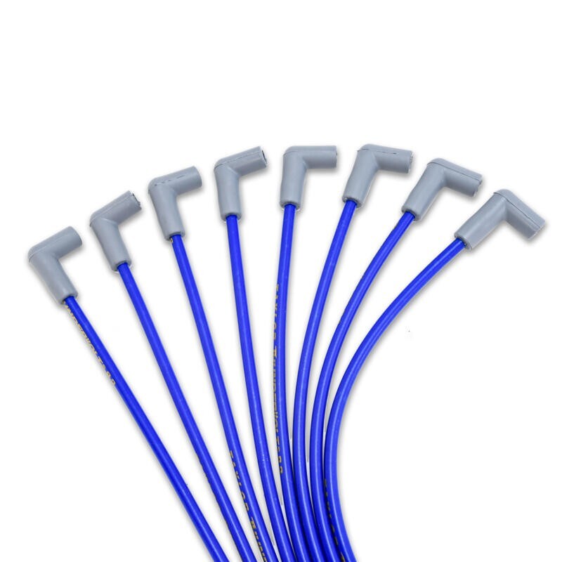 Taylor Cable Plug Wire Set 83651 ThunderVolt 8.2mm Blue 90 Deg HEI & Points, V8