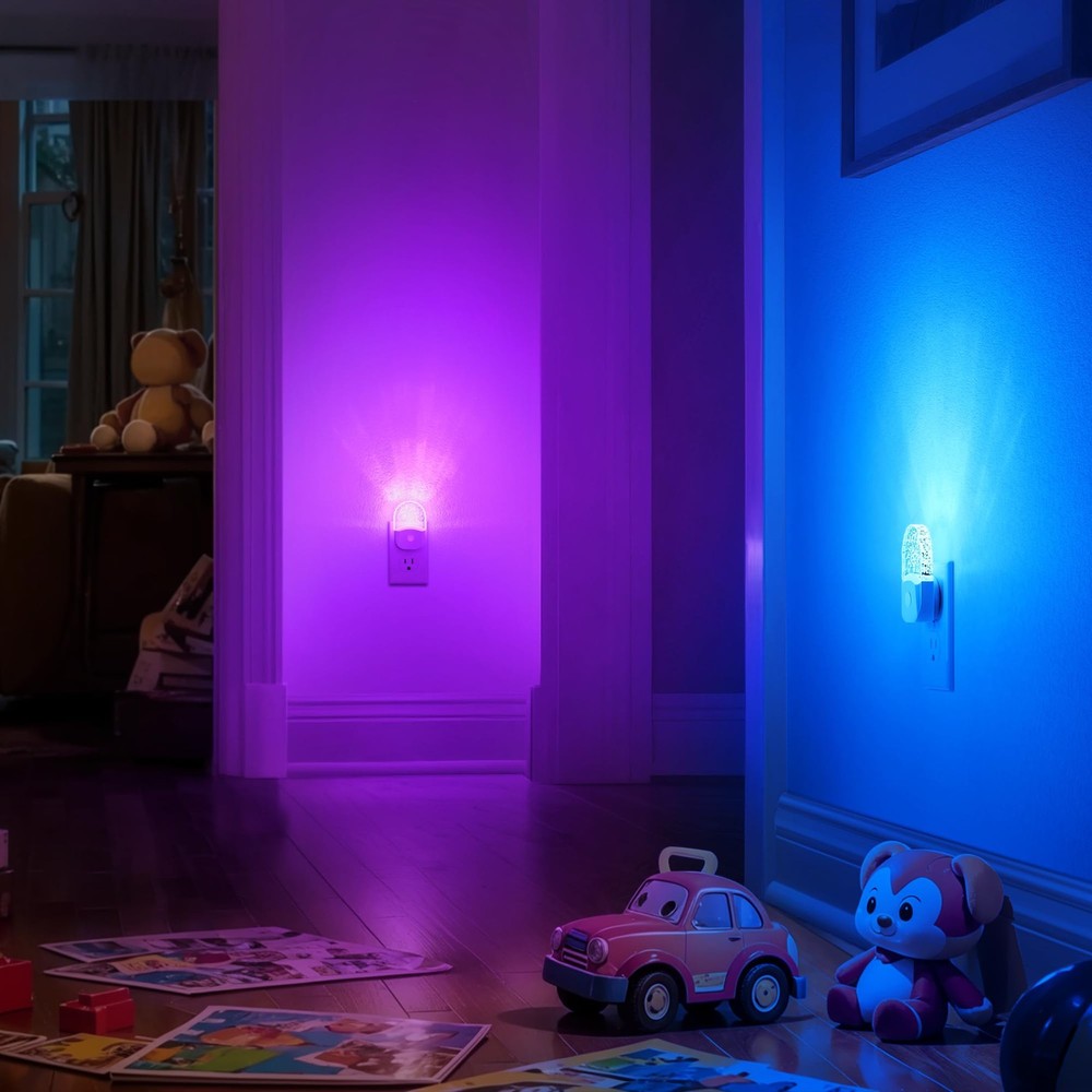 Night Lights Plug Into Wall [2 Pack], Color Changing 2 Packs, Multicolor