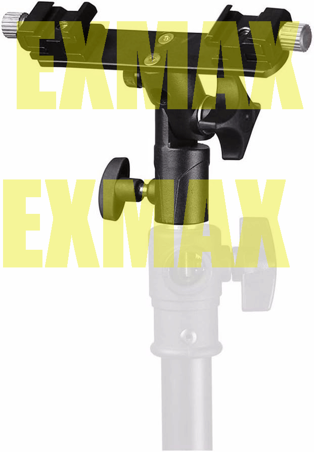 EXMAX E2 Adjustable Double Flash Bracket for Studio Video DSLR Camera,180°,Solid