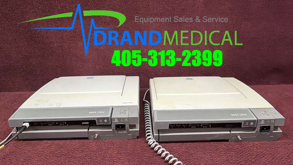 GE MAC 5500 System ECG/EKG Machine with module and barcode scanner