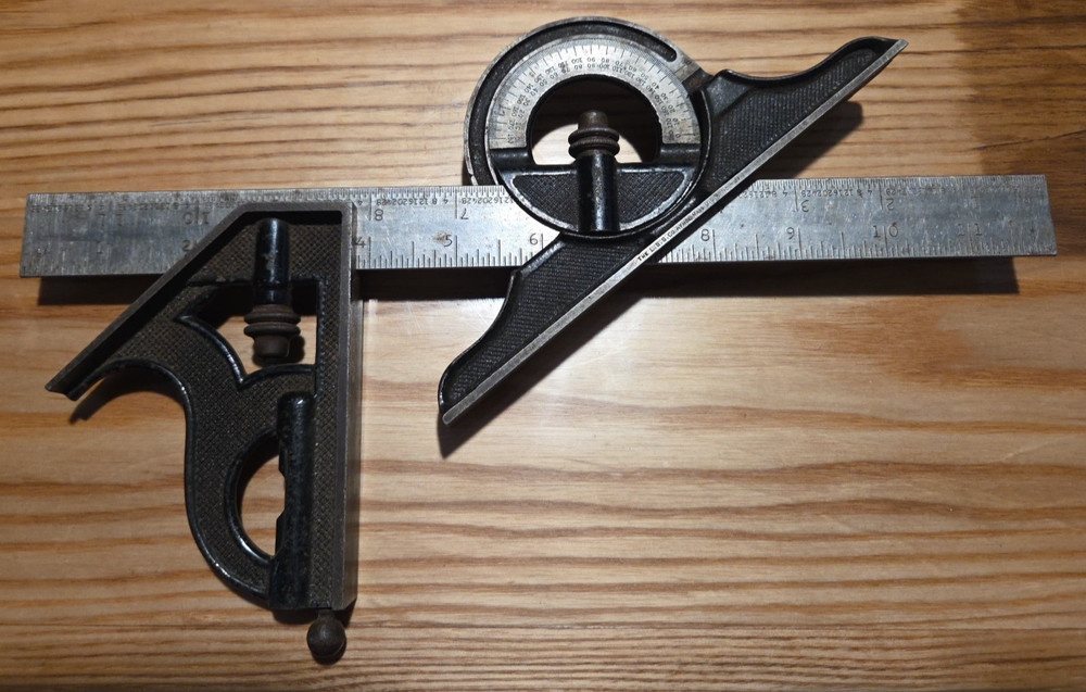 Starrett Combination Square No. 491 Protractor Head bubble level angle finder