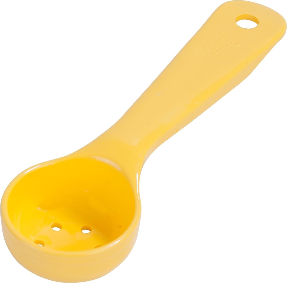 492304 Perforated Short Handle Portion Control Spoon 1 oz Yellow