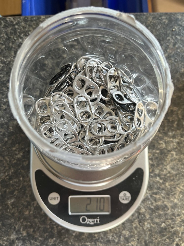 1000 ALUMINUM CAN PULL TABS - 1000 COUNT BY WEIGHT