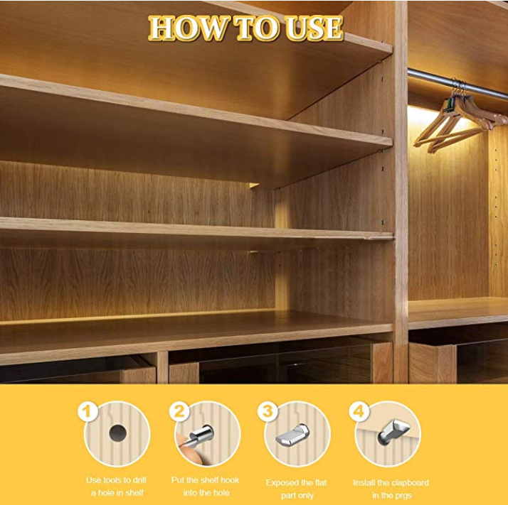 Spoon Shaped Cabinet Support Pins Holder, Shelf Support Pegs/Pins