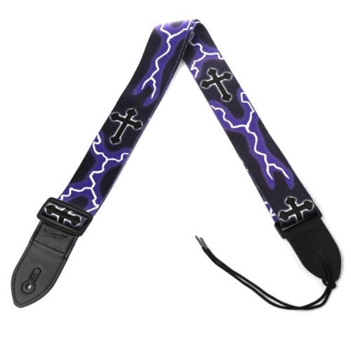 Cross Lightening Polyester Adjustable Guitar Strap Electric Christ Free Tracking