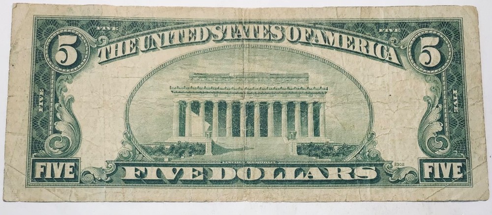 1953 A $5 Five Dollar Silver Certificate Blue Seal Note Bill Certificate