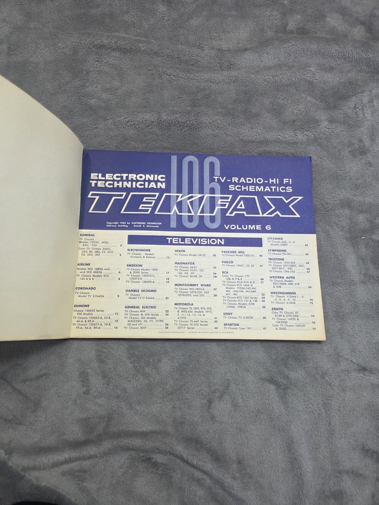 ELECTRONIC TECHNICIAN TEKFAX VOLUME 6