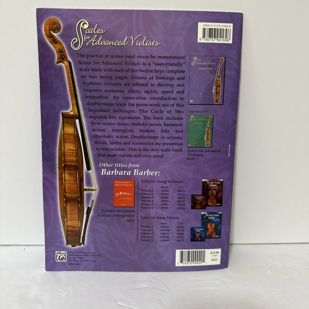 Alfred Scales for Advanced Violists Book
