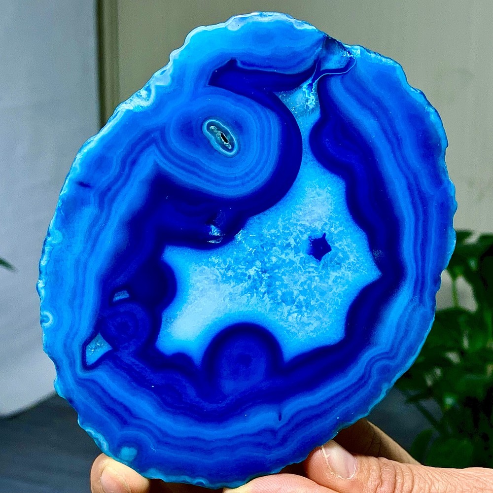 284G Natural Beautiful Agate Geode Druzy Slice Extra Large Gemstone