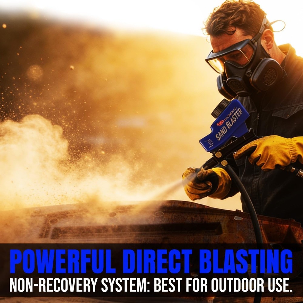 Sand Blaster Gun Kit – Portable Sandblaster Air Compressor – Rust Removal &