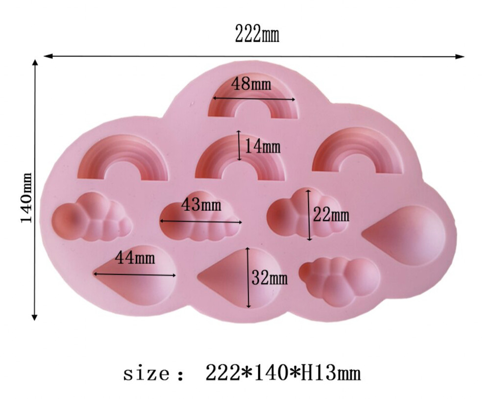 CLOUDS & RAINDROPS MOLD, Rainbow Candy Mold,  Baking Mold, Chocolate Mold,