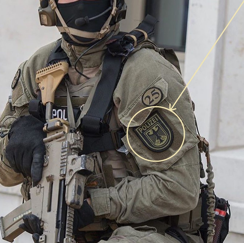 Abzeichen BGS Bundespolizei GSG 9 BPOL oder umgangssprachlich vêlkrö Patch+Flag