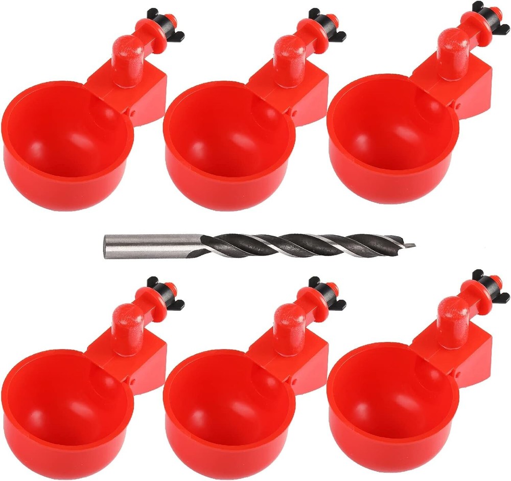 Chicken Water Cups (6 Pack), Large Automatic Chicken Waterer Cups