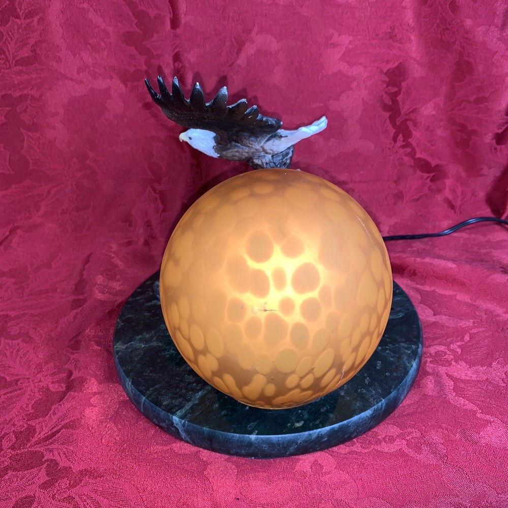 Eagle sculpture Lamp Bronze And Stone Marble Base.