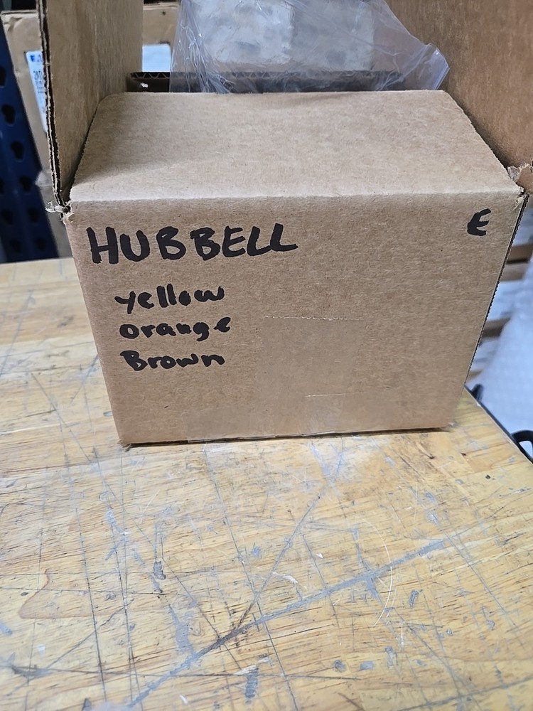 Hubbell Single Pole Receptacle Angled Threaded Stud Orange HBLFRASO