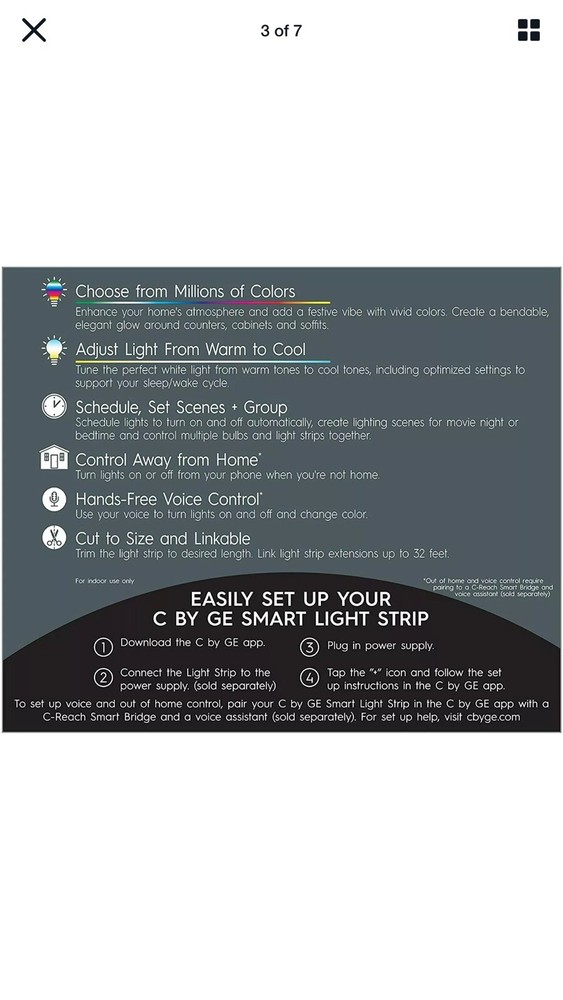 General Electric Full Color Smart LED Light Strip Extension