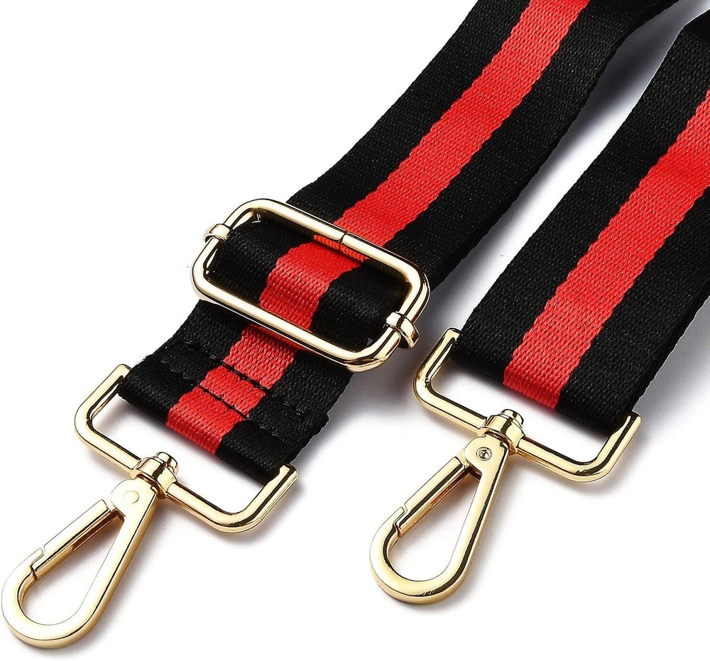 BEEFLYING Black and Red Stripe Purse Strap Adjustable Shoulder Style7