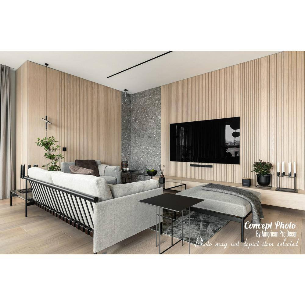 1 In. X 3-1/4 Ft. X 9 Ft. Wall Cladding White Interlocking Composite Decorative