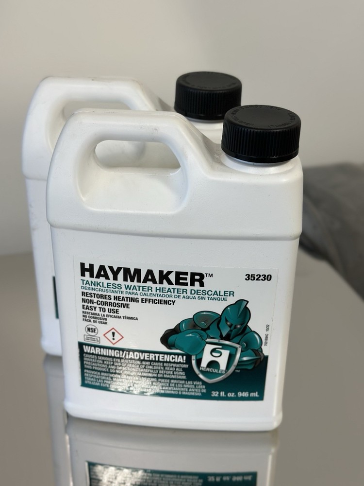 HERCULES HAYMAKER TANKLESS WATER HEATER DESCALER BOTTLE OF 32.FL.OZ. #35230