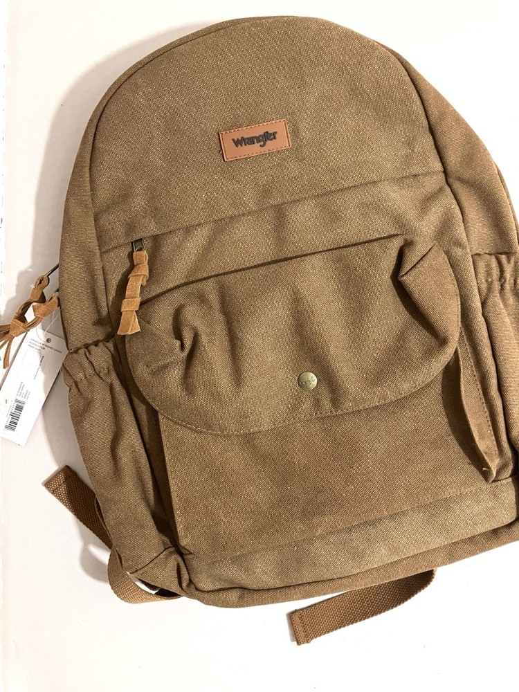 Wrangler Backpack Beige / Brown Washed Canvas New