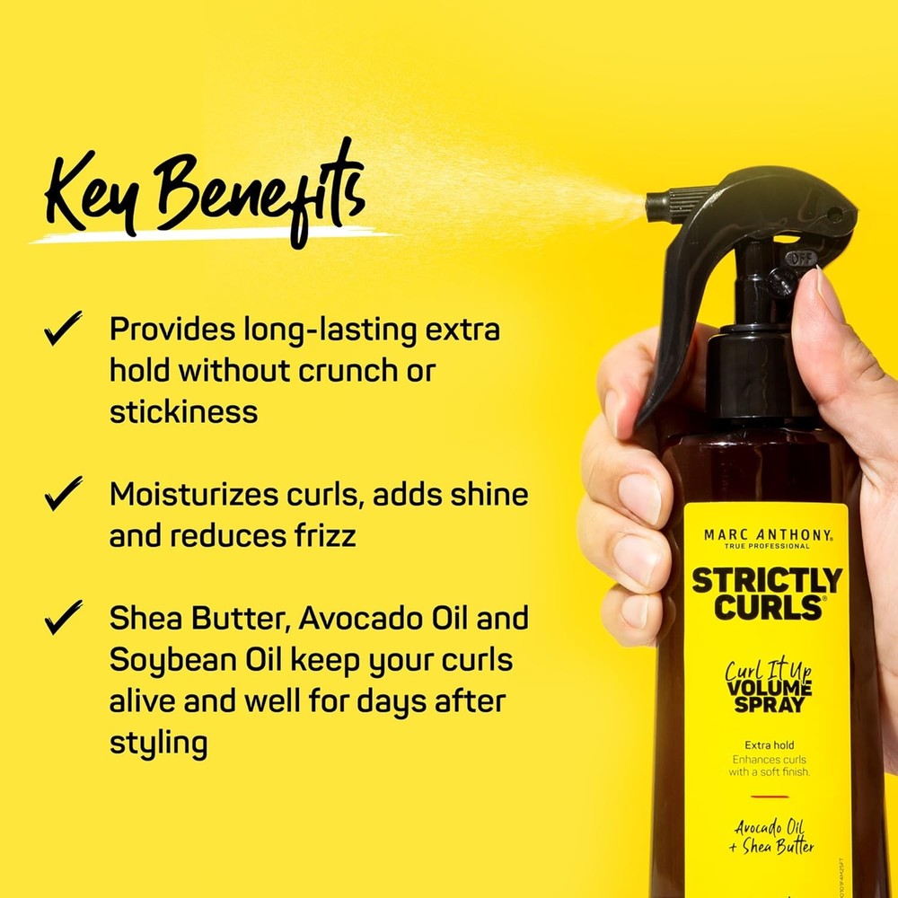 Marc Anthony Curl It Up Volume Boost Spray, Extra Hold, Strictly Curls - Avocado
