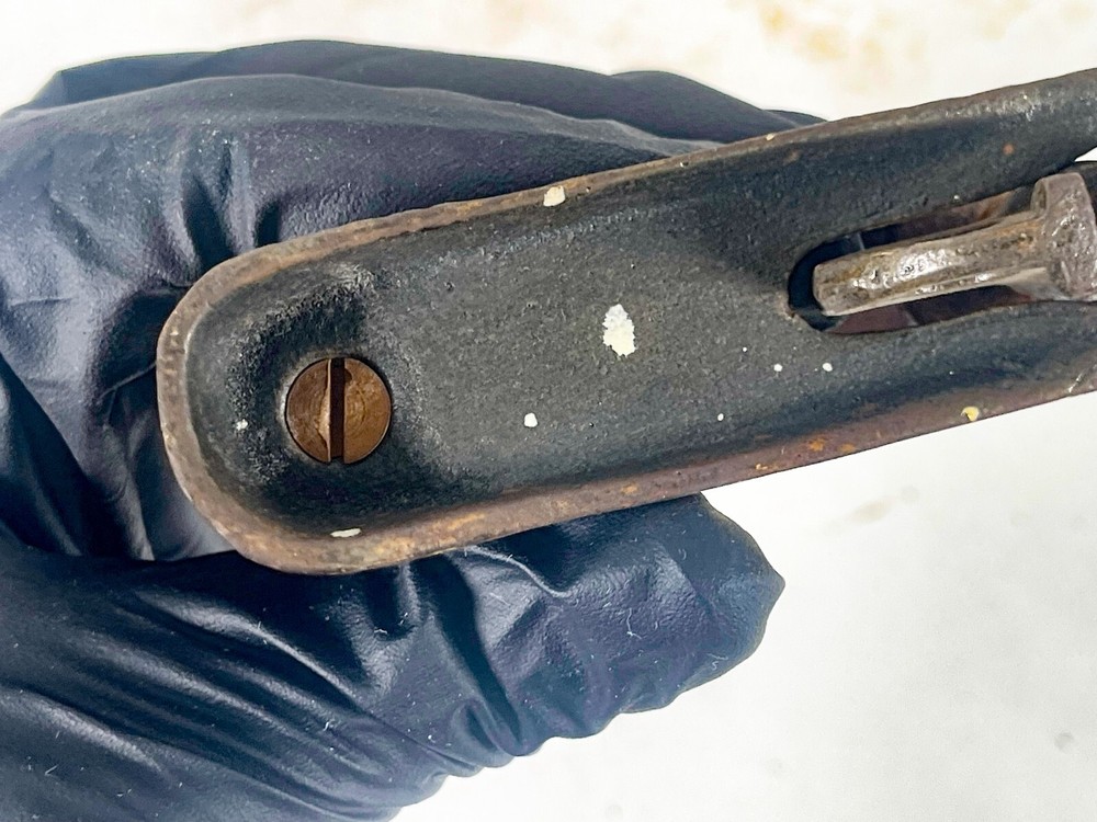 Antique Vintage Sad Flat Clothes Iron Removeable Handle # 1