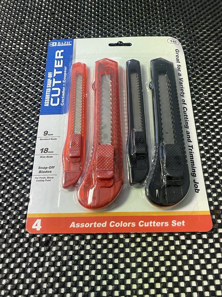 4/PK assorted snap-off cutter knives