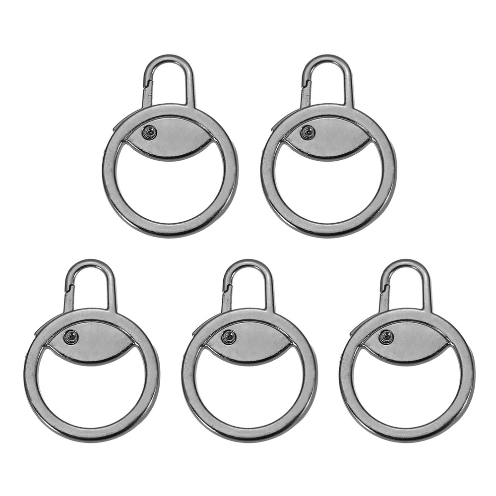 Zipper Pull Charm 5 Pcs Round Zipper Pull Replacement, Light Black