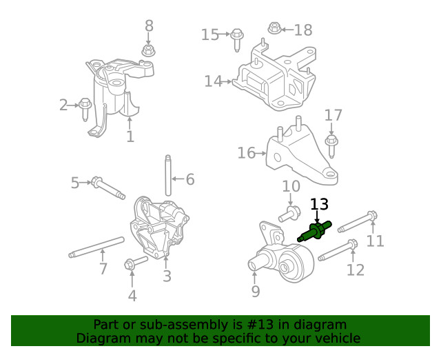 Genuine Ford Engine Support Rod Stud W708332-S442