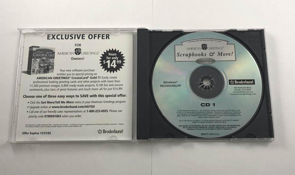 AMERICAN GREETINGS SCRAPBOOKS & MORE VERSION 7 : CD-ROM PC WIN 98/ME/2000/XP