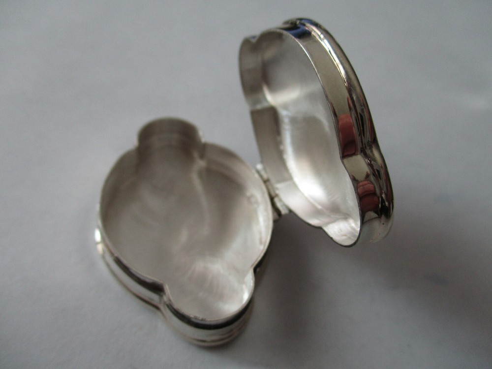Sterling silver pill box infinity style solid 925 silver smooth top