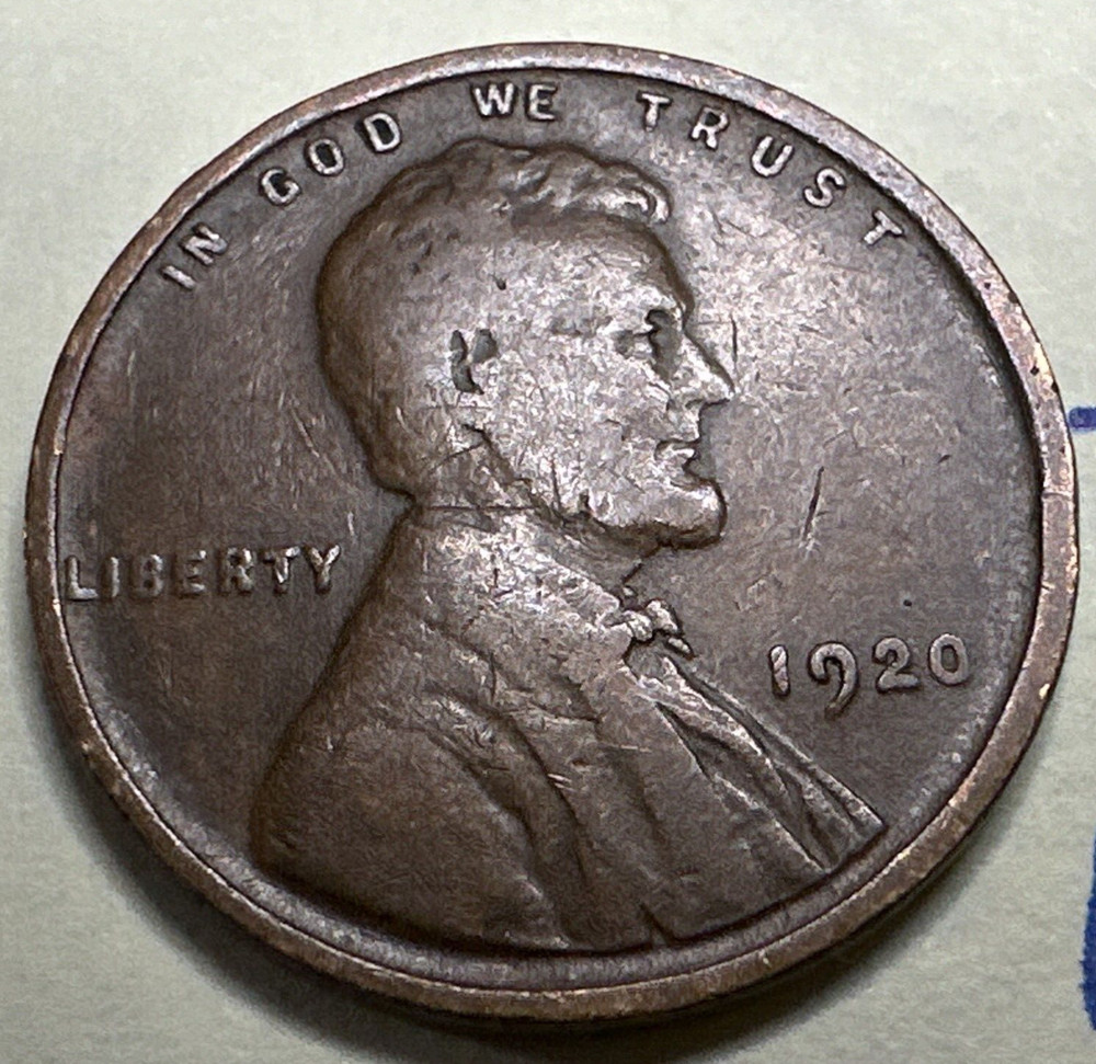 1920 1C BN Lincoln Cent WHEAT PENNY 7630N